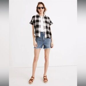 Linen-Cotton Hilltop Shirt in Buffalo Check